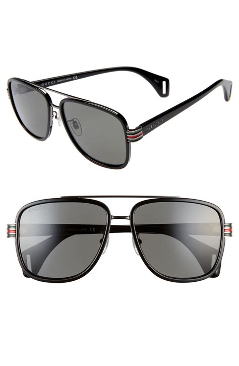 aviator gucci men's sunglasses|gucci 58mm polarized aviator sunglasses.